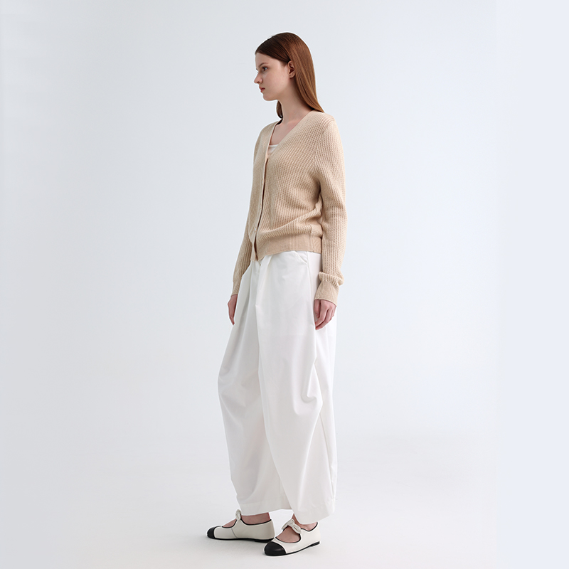 BN670 Абрикосовый кардиган с V-образным вырезом.3